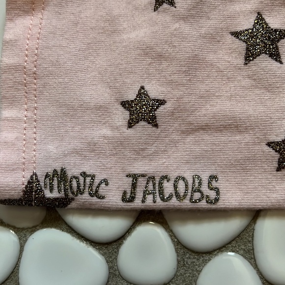 Little Marc Jacobs Light Pink & Gold Glitter Star Leggings Baby Girl Sz 9mo - Picture 2 of 5